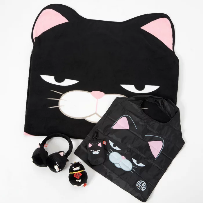Hige Manjyu Kuromame The Grumpy Black Cat Set